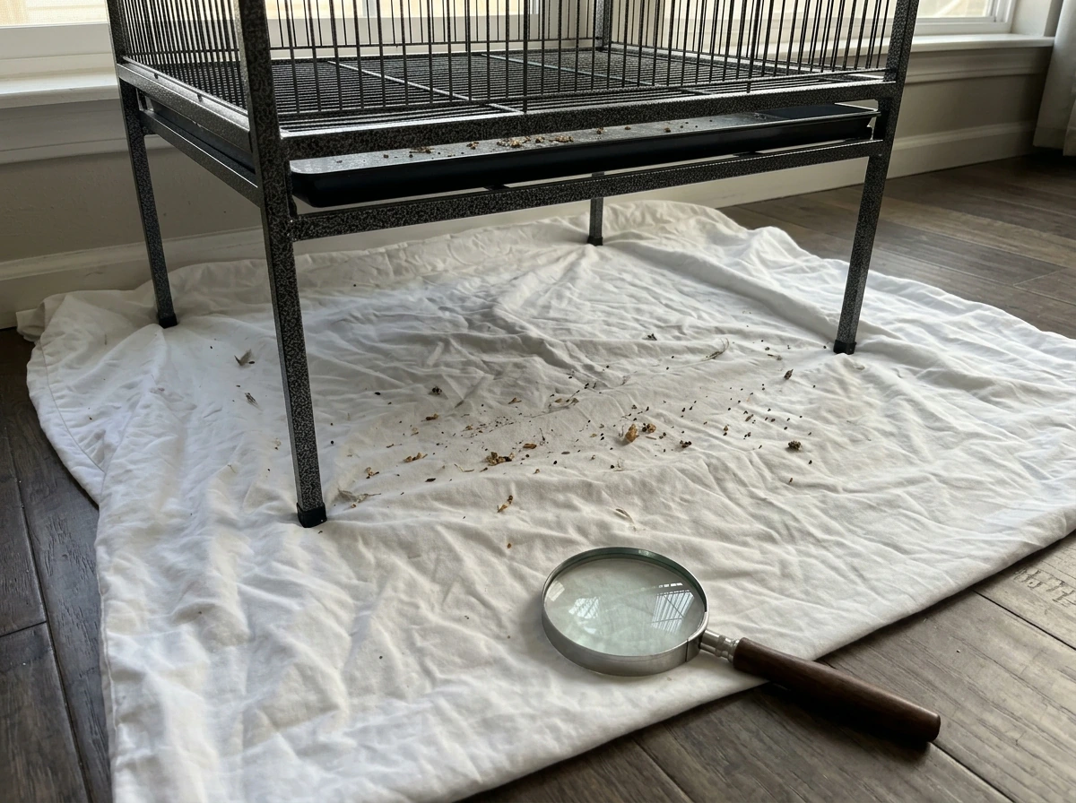 Night-time white sheet method for checking for mites
