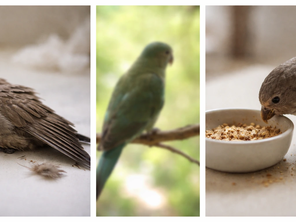 Three minimal photo panels suggesting different bird-related illnesses behind the phrase “bird fever”.